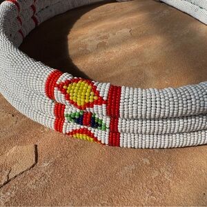 Vintage Zulu Beaded Belt – South African Tribal Waist Belt – Glass Seed Beads